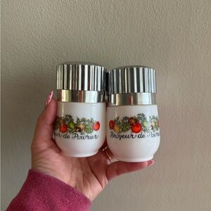 Vintage Silver and White salt and pepper shakers